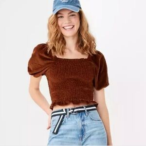 NWT American Eagle outfitters crop puff sleeve top